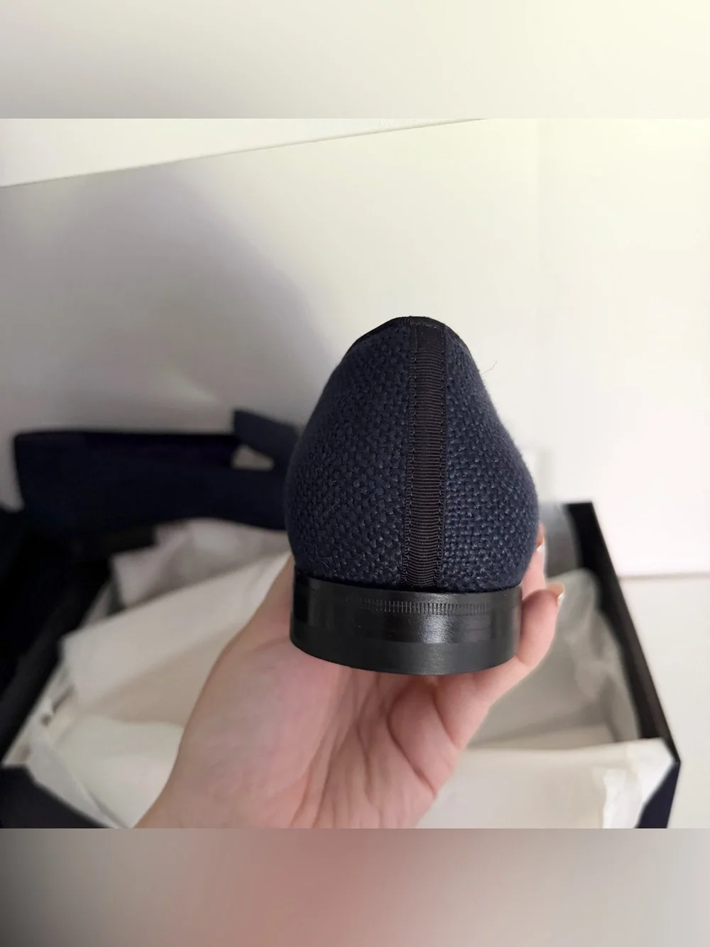 Ralph Lauren Purple Label Alonzo Bullion Crest Linen Slipper in Navy NWT NIB